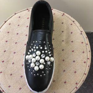 New Size 8 Black Pearl Diamond Single Right Shoe Amputee Shoe
